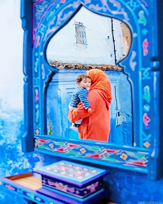 Mom And Son In Chefchaouen Painting By Numberss.png