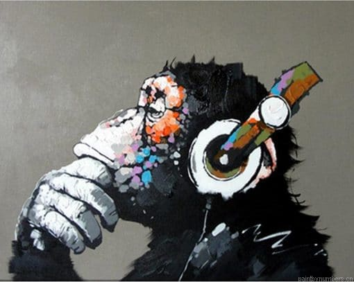 Monkey Art Animals Painting By Numbers.png