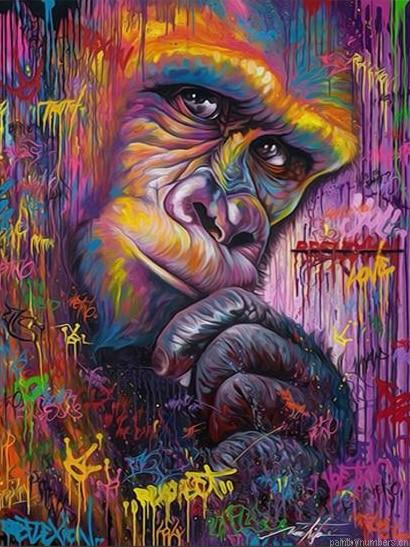 Monkey Graffiti Animals Painting By Numbers.png