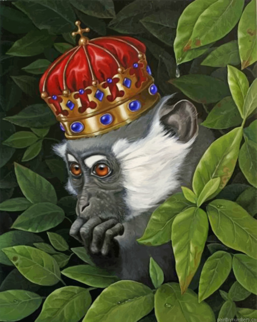 Monkey Wearing A Crown Painting By Numbers.png