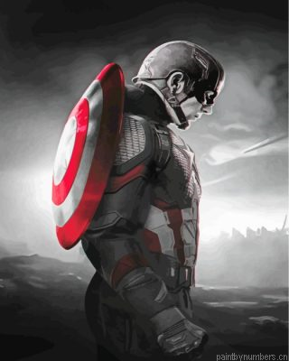 Monochrome Captain America Painting By Numbers.png