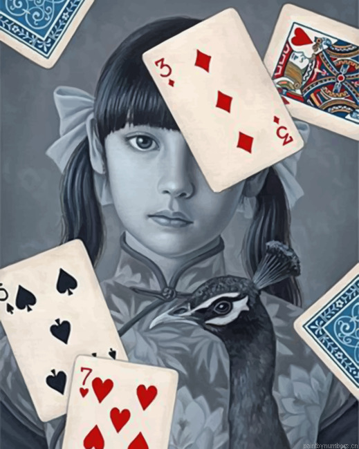 Monochrome Cards Girl Painting By Numbers.png