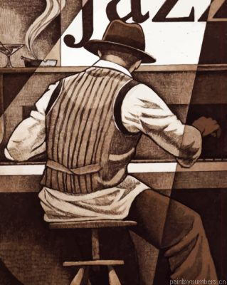Monochrome Jazz Man Painting By Numbers.png