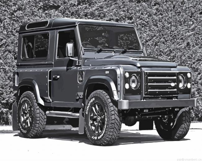 Monochrome Land Rover Defender Painting By Numberss.png