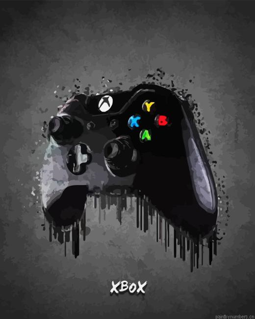 Monochrome Xbox Controller Painting By Numberss.png