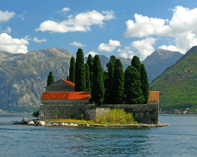 Montenegro Small Island Landscape Painting By Numberss.png