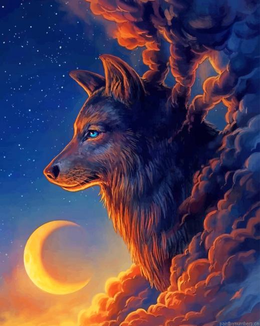 Moon Wolf Clouds Painting By Numberss.png