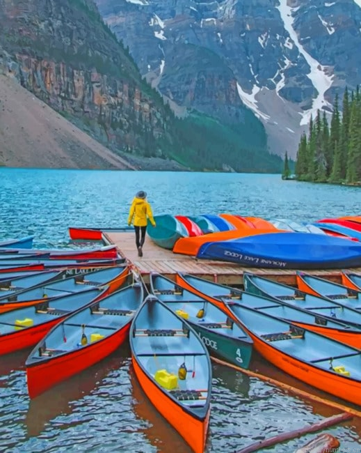 Moraine Lake Park Canada Landscapes Painting By Numberss.png