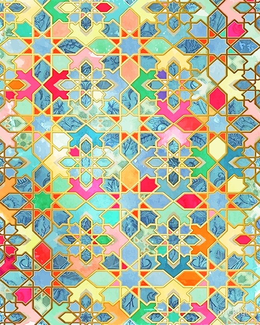Moroccan Colorful Mosaic Painting By Numberss.png