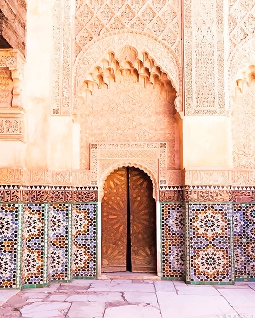 Moroccan Door Buildings Painting By Numberss.png