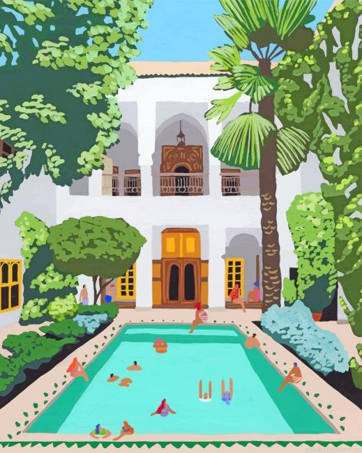 Morocco Pool Marrakesh Painting By Numberss.png