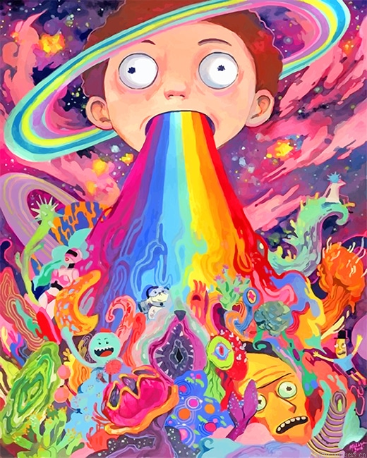 Morty Smith Rainbow Animations Painting By Numberss.png