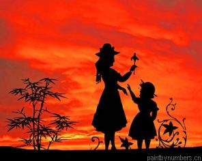 Mother Daughter Silhouette Painting By Numberss.png