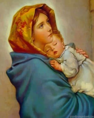 Mother Mary And Jesus Painting By Numberss.png