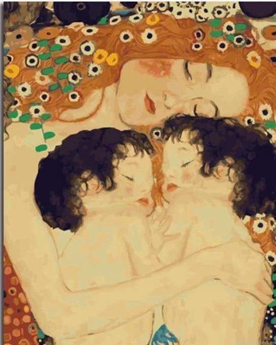 Mother And Child By Gustav Klimt Painting By Numberss.png