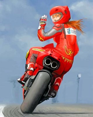 Motorcyclist Girl Painting By Numbers.png
