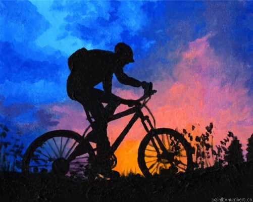 Mountain Biker Silhouette Painting By Numbers.png