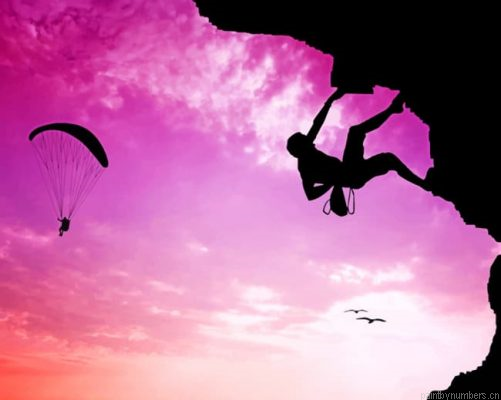 Mountain Climbing And Sky Parachuting Painting By Numbers.png
