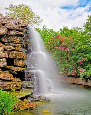 Mountain River Waterfall Painting By Numbers.png