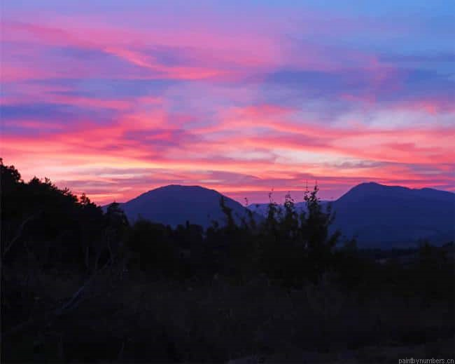 Mountain Sunset Landscapes Painting By Numberss.png
