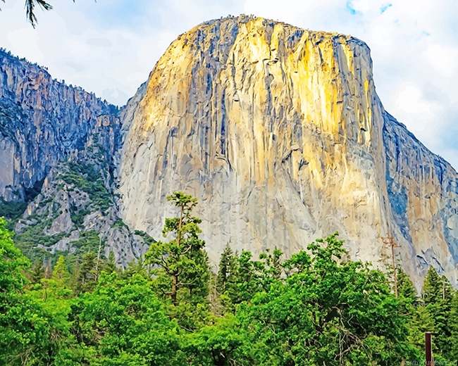 Mountain Yosemite California Nature Painting By Numberss.png