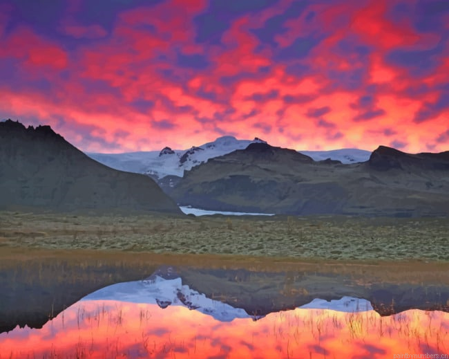 Mountains And Clouds Landscapes Painting By Numberss.png