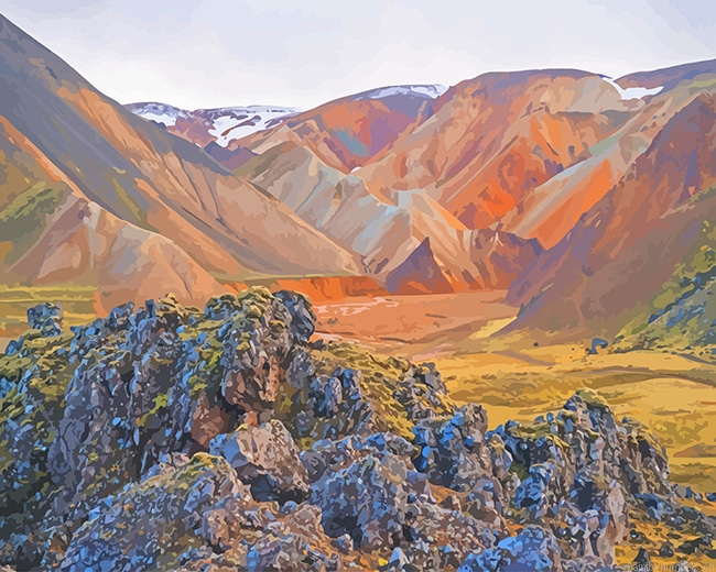 Mountains Nature Painting By Numberss.png
