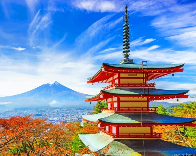 Mt Fuji Fujiyoshida Japan Landscapes Painting By Numberss.png