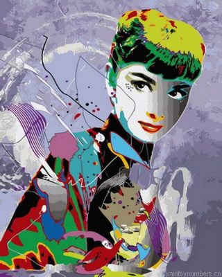 Multicolor Audrey Hepburn Painting By Numbers.png
