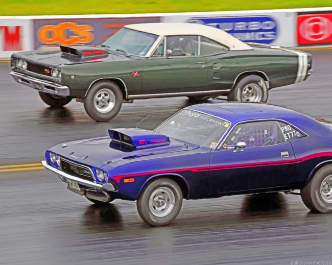 Muscle Cars Racing Painting By Numbers.png