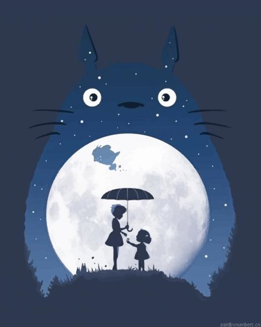 My Neighbor Totoro Silhouette Animations Painting By Numberss.png