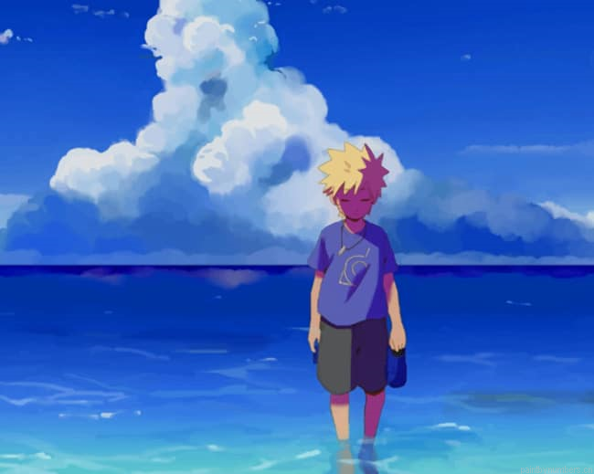 Naruto In Beach Animations Painting By Numberss.png