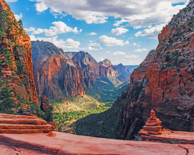 National Park Mountains Landscapes Painting By Numberss.png