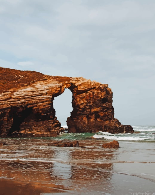 Natural Arch Catedrais Beach Seascapes Painting By Numberss.png