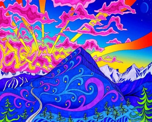 Nature Mountain Trippy Art Painting By Numbers.png