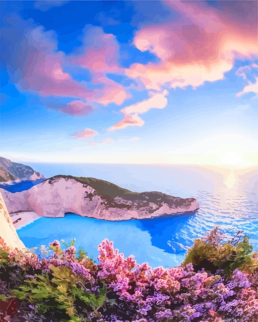 Navagio Beach Seascape Painting By Numberss.png