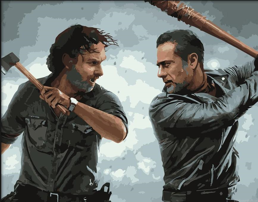 Negan And Rick Fight Painting By Numbers.png