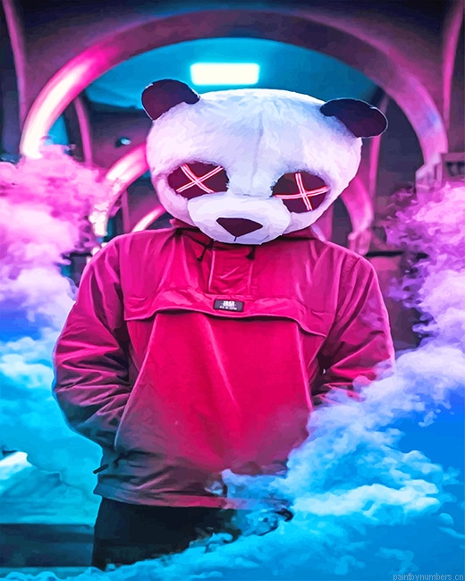 Neon Dope Panda Animals Painting By Numberss.png