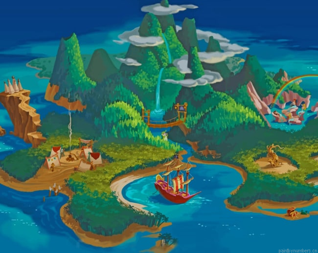 Never Land From The Sky Cartoons Painting By Numberss.png