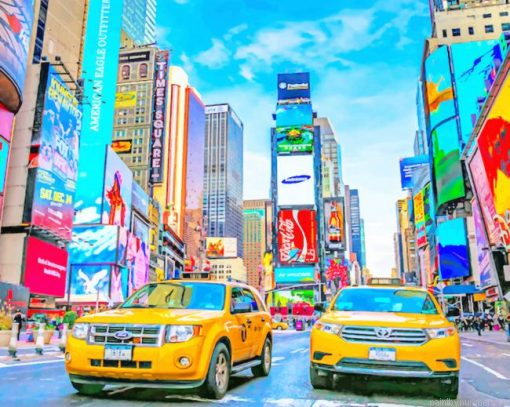 New York Times Square Taxi Painting By Numberss.png