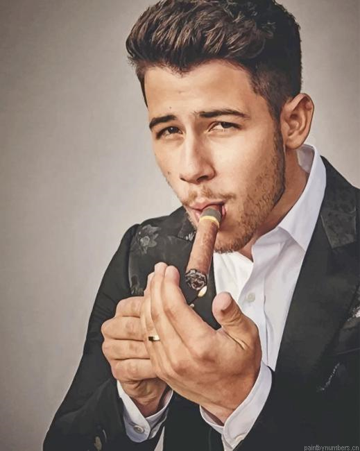 Nick Jonas Smoking Cigarette Singers Painting By Numbers.png