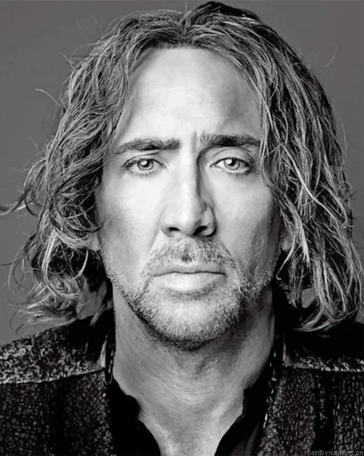 Nicola Cage Black And White Actors Painting By Numberss.png