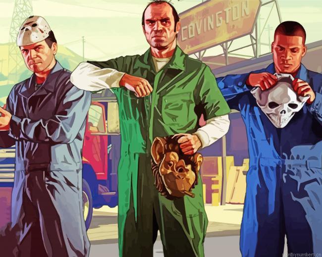 Niko Bellic Grand Theft Auto Gta Game Painting By Numberss.png