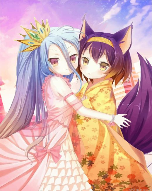 No Game No Life Shiro And Izuna Animations Painting By Numbers.png