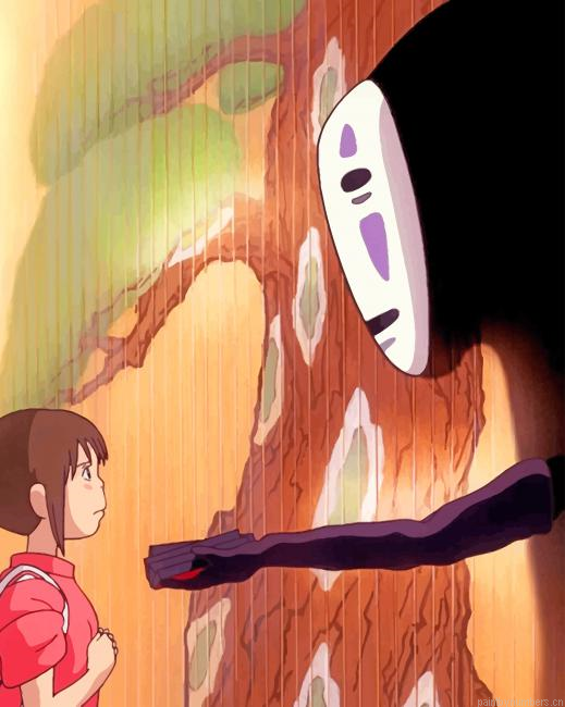 No Face And Chihiro Spirited Away Painting By Numberss.png