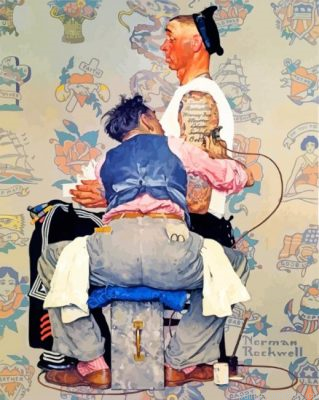 Norman Rockwell With The Tattoo Guy Painting By Numbers.png