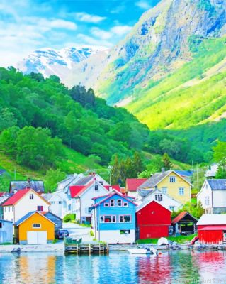 Norway Colored Houses Painting By Numbers.png