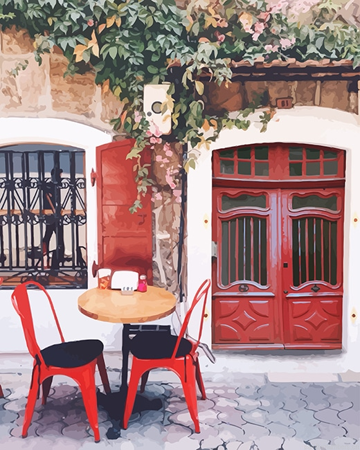 Nostalgic Street Coffee Painting By Numberss.png