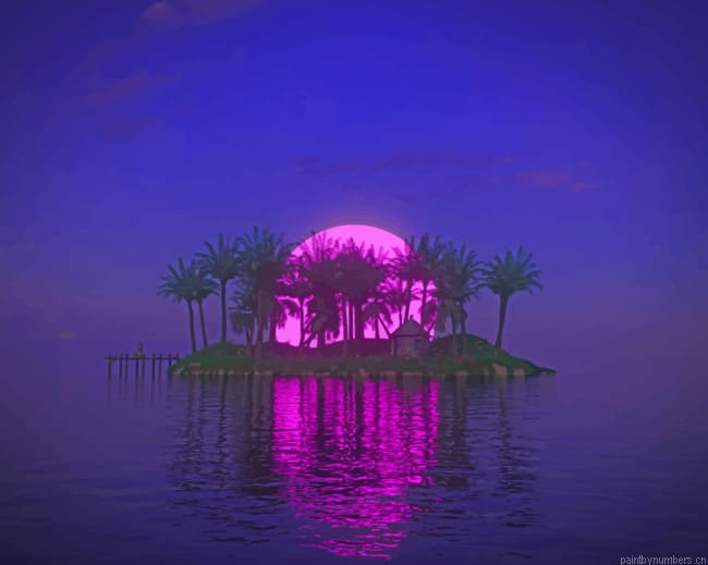 Oasis Island With Trees Painting By Numberss.png