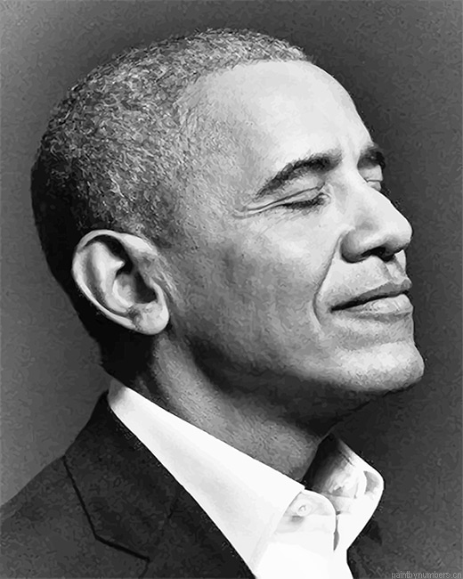 Obama Black And White Painting By Numberss.png